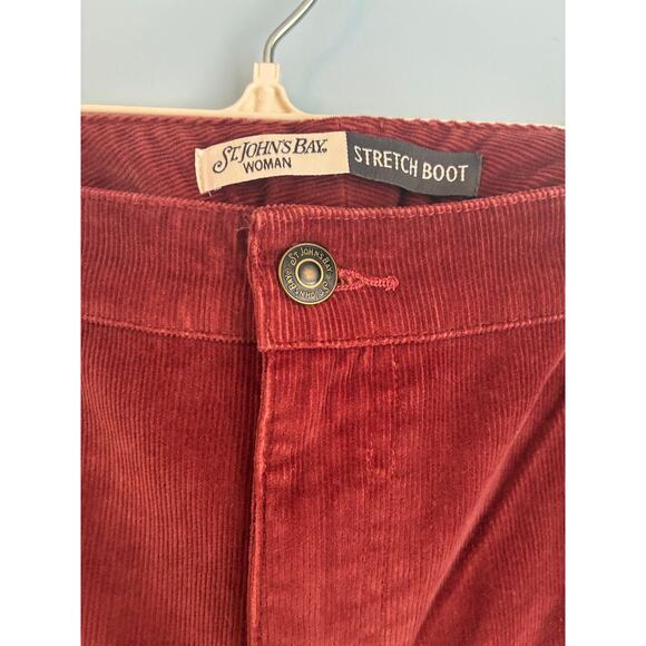 St. John's Bay Stretch Boot Mid Rise Corduroy Pants Rust Size 18W New - Picture 3 of 7